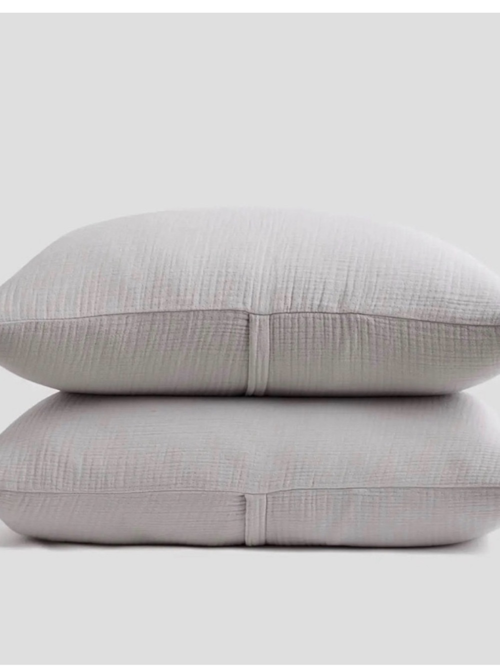 Quince Organic Cotton Airy Gauze Sham Set (2) King Shams Color: Light Gray NWOT